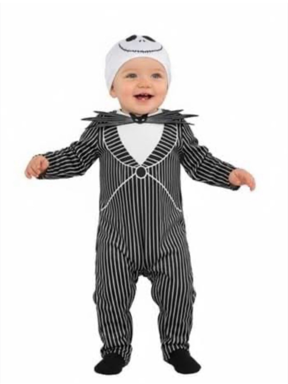 Baby Jack Skellington Pinstripe Costume - Black & White
